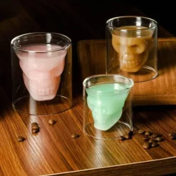 Cup Couture Küche & Esszimmer-3D Totenkopfglas - Doppelwandiger Trinkbecher