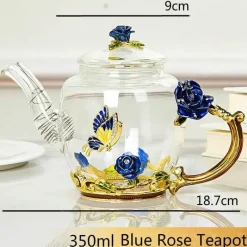 Plates u0026 More Küche & Esszimmer-Daisy Kristallglas-Teekannen-Set – Emaille für heiße und kalte Getränke