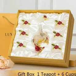 Plates u0026 More Küche & Esszimmer-Daisy Kristallglas-Teekannen-Set – Emaille für heiße und kalte Getränke