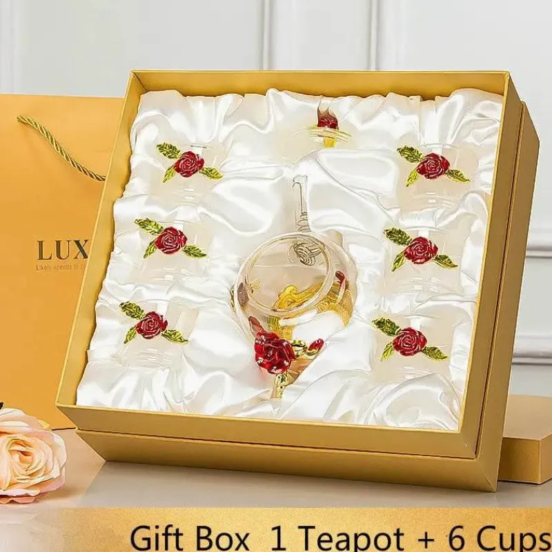 Plates u0026 More Küche & Esszimmer-Daisy Kristallglas-Teekannen-Set – Emaille für heiße und kalte Getränke