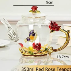 Plates u0026 More Küche & Esszimmer-Daisy Kristallglas-Teekannen-Set – Emaille für heiße und kalte Getränke