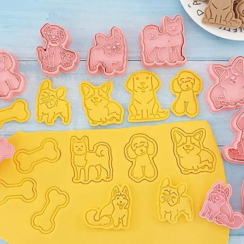 Tom Küche & Esszimmer-3D-Ausstechformen-Set mit Hundemotiv – DIY-Keksformen, Dekorationswerkzeuge