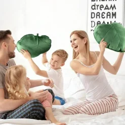Pillow Haven Bettzeug-3D-Blatt-Plüschkissen – weiches Wurfkissen für Zuhause und Auto