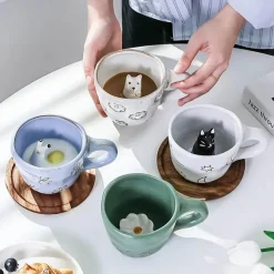 Plates u0026 More Küche & Esszimmer-3D-Cartoon-Tier-Kaffeetassen – Einzigartige handgemachte Geschenkideen