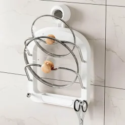 Space Savvy Küche & Esszimmer-Deckel-Organizer zur Wandmontage – Küchenaufbewahrung für Töpfe und Pfannen