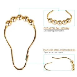 Aqua Essence Badezimmer-Decorative Shower Curtain Hooks - Premium Bathroom Accessories