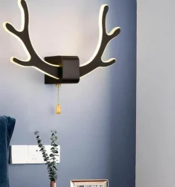 Comfort u0026 Style Beleuchtung-Deer Antler Wall Lamp with Motion Sensor - Creative Home Decor Lighting
