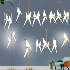 Comfort u0026 Style Beleuchtung-Dekorative Origami-Vogel-Kronleuchterlampe