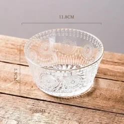 Elegance at the Table Küche & Esszimmer-Dekorative Sonnenblumen-Glasschale - Geprägte Schale