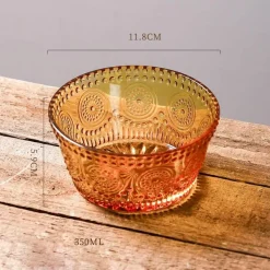 Elegance at the Table Küche & Esszimmer-Dekorative Sonnenblumen-Glasschale - Geprägte Schale