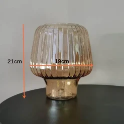 Bright Accents Beleuchtung-Dekorative Tischlampe aus gehämmertem Glas – stilvolle Beleuchtungsvorrichtung