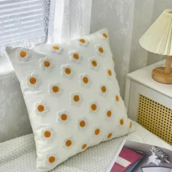 Pillow Haven Bettzeug-Dekorativer Kissenbezug aus Sonnenblumen-Jacquard