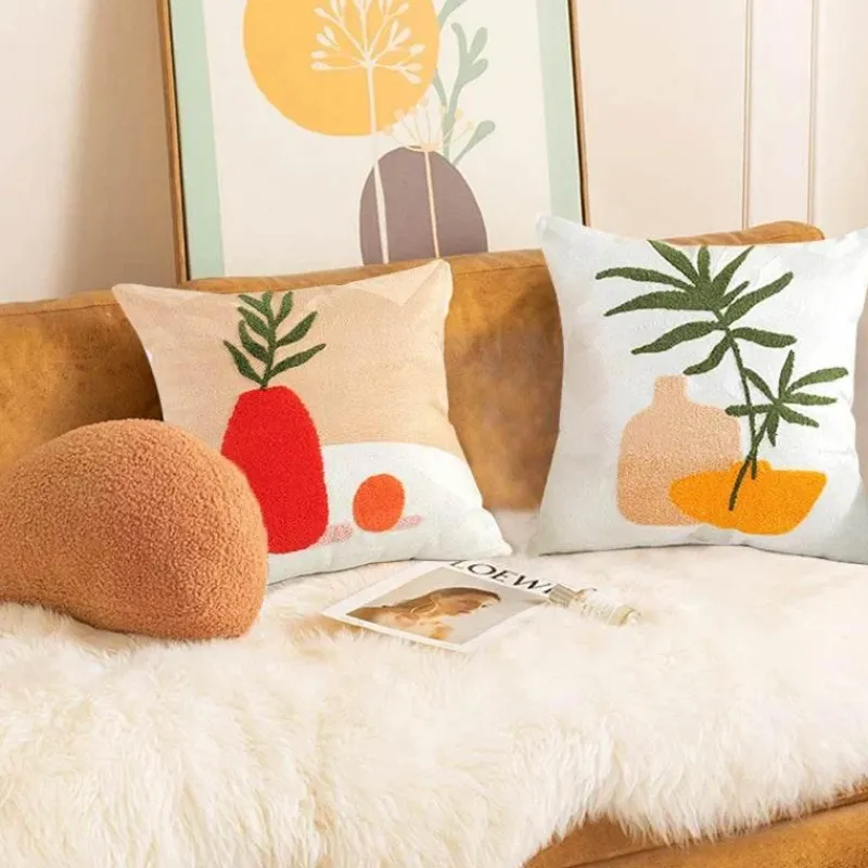 Pillow Haven Bettzeug-Dekorativer Kissenbezug aus Sonnenblumen-Jacquard