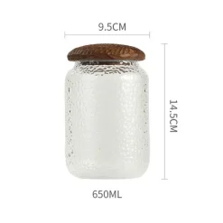 Cozy Nest Decor Küche & Esszimmer-Dekoratives Vorratsglas aus gehämmertem Glas – stilvoller Küchenbehälter