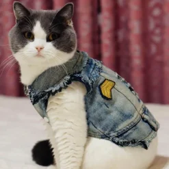 Decor Haustierzubehör-Denim Cowboyjacke für Hunde - Stylischer Western-Haustiermantel