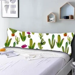 Cozy Haven Bettzeug-3D-gedruckter Kaktus-Kissenbezug - Dekorativer Kissenbezug