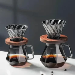 Tom Küche & Esszimmer-Diamond Glass Kaffeekaraffe - Wiederverwendbarer Filterbecher