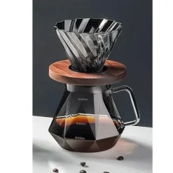 Tom Küche & Esszimmer-Diamond Glass Kaffeekaraffe - Wiederverwendbarer Filterbecher