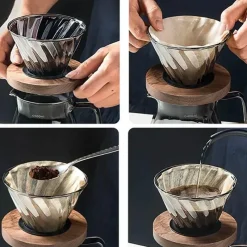 Tom Küche & Esszimmer-Diamond Glass Kaffeekaraffe - Wiederverwendbarer Filterbecher