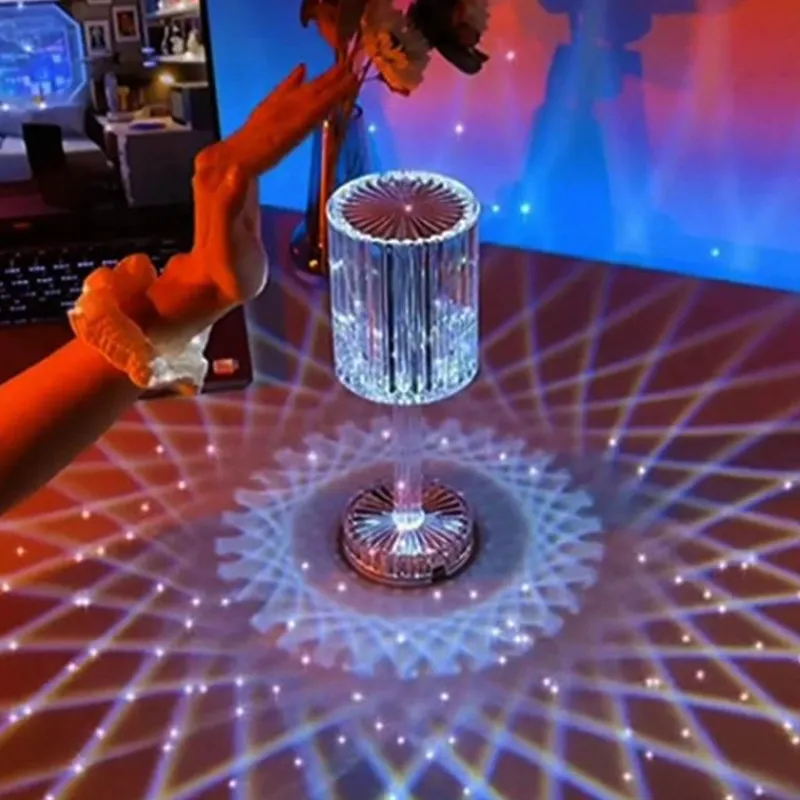 Comfort u0026 Style Beleuchtung-Diamond Glow LED-Nachtlampe – Dekoratives Touch-Licht aus Acryl