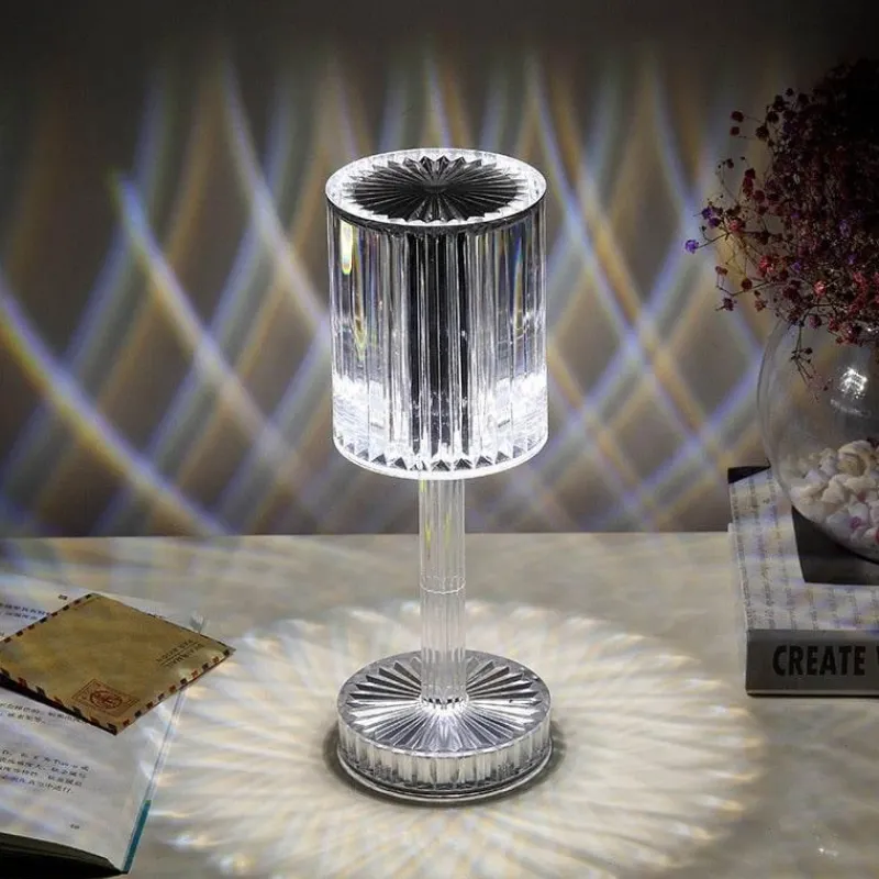 Comfort u0026 Style Beleuchtung-Diamond Glow LED-Nachtlampe – Dekoratives Touch-Licht aus Acryl
