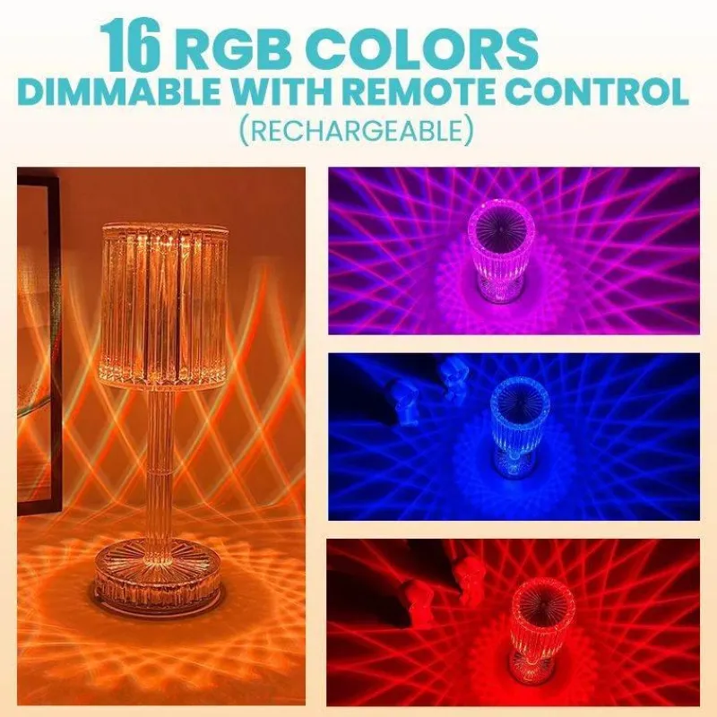 Comfort u0026 Style Beleuchtung-Diamond Glow LED-Nachtlampe – Dekoratives Touch-Licht aus Acryl