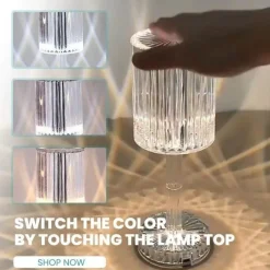 Comfort u0026 Style Beleuchtung-Diamond Glow LED-Nachtlampe – Dekoratives Touch-Licht aus Acryl