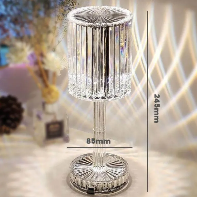 Comfort u0026 Style Beleuchtung-Diamond Glow LED-Nachtlampe – Dekoratives Touch-Licht aus Acryl