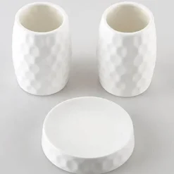The Bath Nook Badezimmer-Diamond Pattern Ceramic Bathroom Set - Elegant Bath Accessories