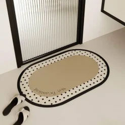 Soft Steps Badezimmer-Diatom Bath Mat - Absorbent Oval Bathroom Rug