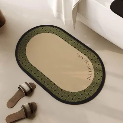 Soft Steps Badezimmer-Diatom Bath Mat - Absorbent Oval Bathroom Rug
