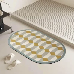 Soft Steps Badezimmer-Diatom Bath Mat - Geometric Pattern Bathroom Mat
