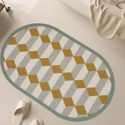 Soft Steps Badezimmer-Diatom Bath Mat - Geometric Pattern Bathroom Mat