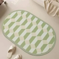 Soft Steps Badezimmer-Diatom Bath Mat - Geometric Pattern Bathroom Mat