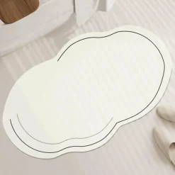 Soft Steps Badezimmer-Diatom Bath Mat - Solid Color Cloud Design