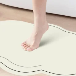 Soft Steps Badezimmer-Diatom Bath Mat - Solid Color Cloud Design