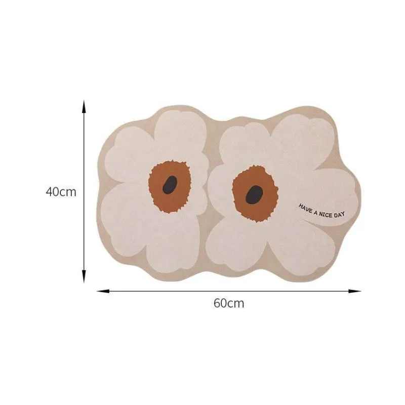 Soft Steps Badezimmer-Diatom Flower Bath Mat - Absorbent Bathroom Rug