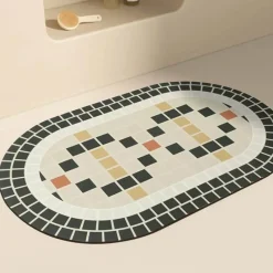 Soft Steps Badezimmer-Diatomaceous Earth Bath Mat - Absorbent Home Spa Mosaic Design