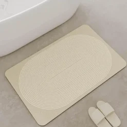 Soft Steps Badezimmer-Diatomaceous Earth Bath Mat - Simple Line Design for a Modern Bathroom
