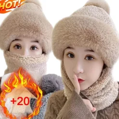 Wild u0026 Free Gear Camping-Werkzeuge|Outdoor-Artikel-Dickes Wintermütze- und Schal-Set – warme, kuschelige Accessoires