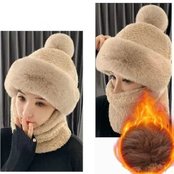 Wild u0026 Free Gear Camping-Werkzeuge|Outdoor-Artikel-Dickes Wintermütze- und Schal-Set – warme, kuschelige Accessoires