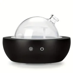 Tranquil Touch Gesundheits-Gadgets|Gesundheits- Und Entspannungstools-Diffusor für ätherische Öle aus Glas mit Basis aus echtem Holz, Aromatherapie-Diffusor