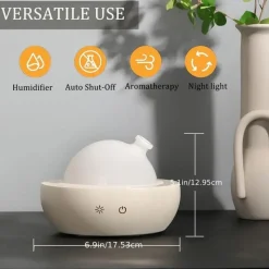 Tranquil Touch Gesundheits-Gadgets|Gesundheits- Und Entspannungstools-Diffusor für ätherische Öle aus Glas mit Basis aus echtem Holz, Aromatherapie-Diffusor