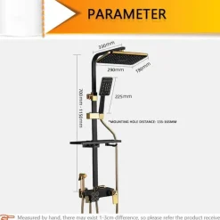 The Blissful Bath Badezimmer-Digital Rainfall Shower System - Hydro Lux LED Shower Set