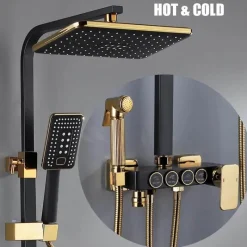 The Blissful Bath Badezimmer-Digital Rainfall Shower System - Hydro Lux LED Shower Set