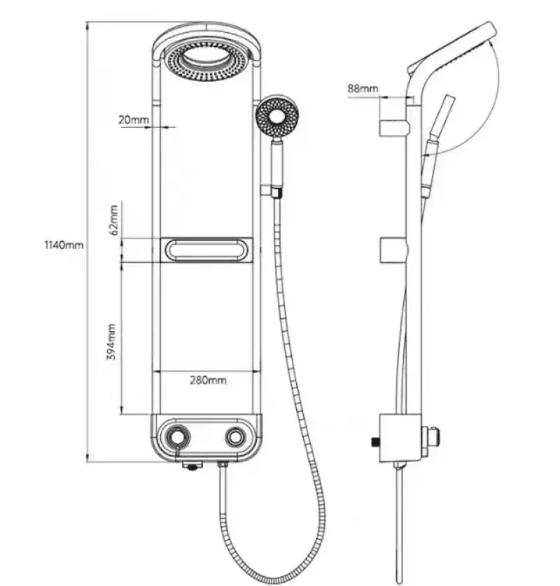 The Blissful Bath Badezimmer-Digital Rainfall Shower Set - Elegant Spa Experience