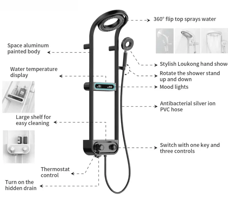 The Blissful Bath Badezimmer-Digital Rainfall Shower Set - Elegant Spa Experience