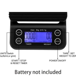 Tom Küche & Esszimmer-Digitale Kaffeewaage mit Timer – BrewMaster 3 kg