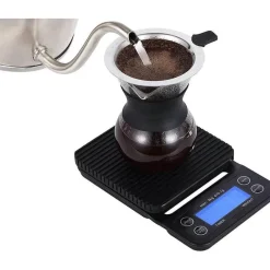 Tom Küche & Esszimmer-Digitale Kaffeewaage mit Timer – BrewMaster 3 kg