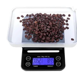 Tom Küche & Esszimmer-Digitale Kaffeewaage mit Timer – BrewMaster 3 kg